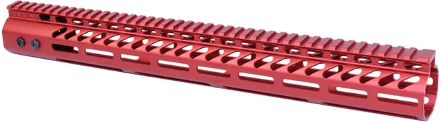 Guntec USA Ultra Lightweight Thin M-LOK Free Floating Handguard w/ Monolithic Top Rail .308 Caliber 16.5in Anodized Red