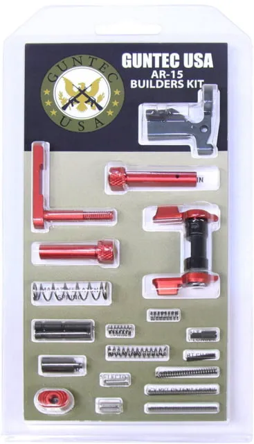 Guntec USA AR-15 Builders Kit w/Ambidextrous Safety Anodized Red