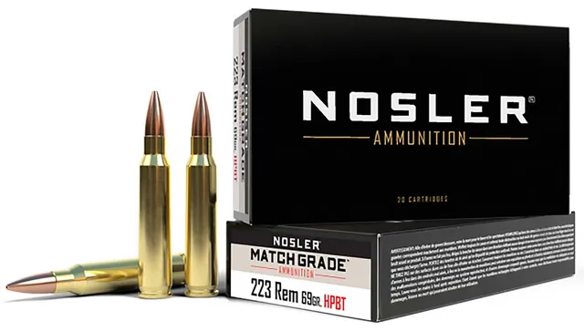 Nosler Match Grade 223 Rem Ammo 69gr CCHPBT, 20rds