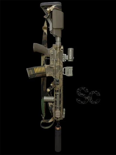 Left-Hand Ejection 12.5-inch Tiger-Stripe Build on Aero Receivers
