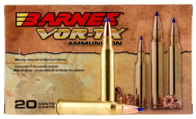 Barnes Bullets VOR-TX 130 gr Tipped TSX Boat Tail .308 Win Ammo, 20/box