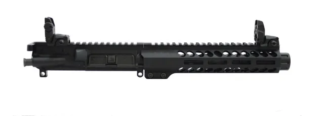 PSA 7" 5.56 NATO 1/7 Nitride 9" M-LOK Upper With Fluted Flash Can, BCG, CH, & MBUS Sight Set - 5165447626