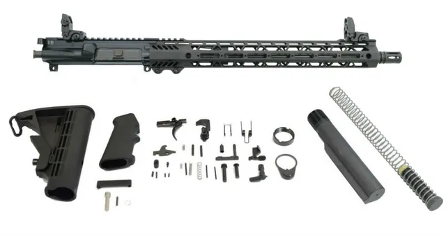 PSA 16" 300AAC Blackout Pistol-Length 1/7 Nitride 15" Lightweight M-LOK Freedom Rifle Kit w/MBUS Sight Set