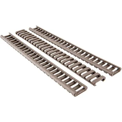 Picatinny 25 Slot Ladder Lowpro Rail Cover - 3-Pack - 25 Slot Ladder Lowpro Rail Cover Picatinny Polymer FDE