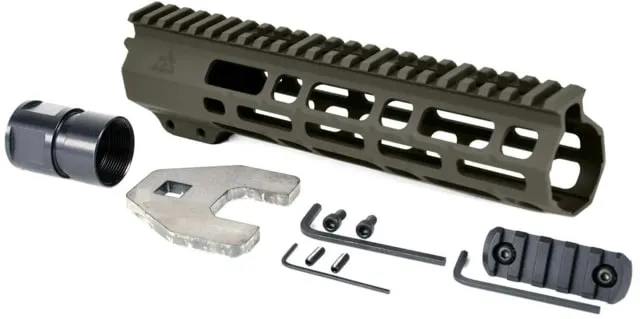 AT3 Tactical SPEAR M-LOK AR-15 Free Float Handguard 9 in OD Green