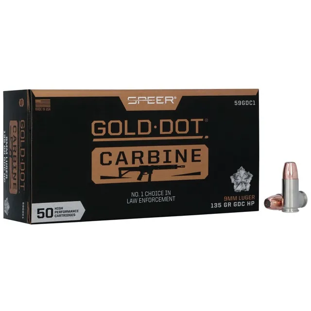 Speer Gold Dot Carbine 9mm 135 gr Ammo HP
