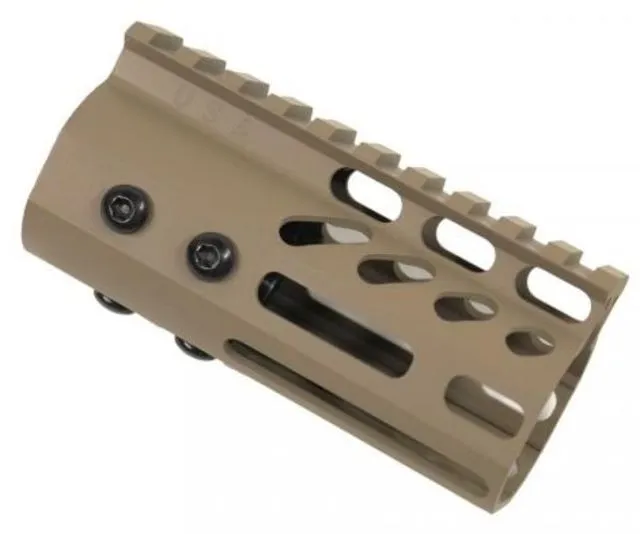 Guntec USA Ultra Lightweight Thin M-LOK Free Floating Handguard w/Monolithic Top Rail 4in Cerakote Flat Dark Earth