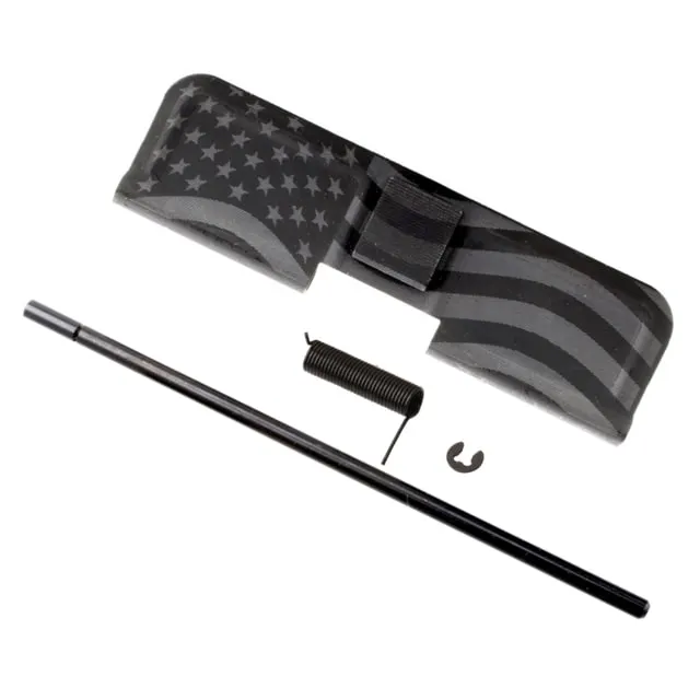 Tiger Rock AR-15 Dust Cover w/ Flag Engraving Black Small