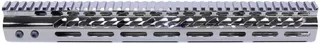Guntec USA AR-15 Ultra Lightweight Thin M-LOK Free Floating Handguard w/ Monolithic Top Rail 15in Chrome Black