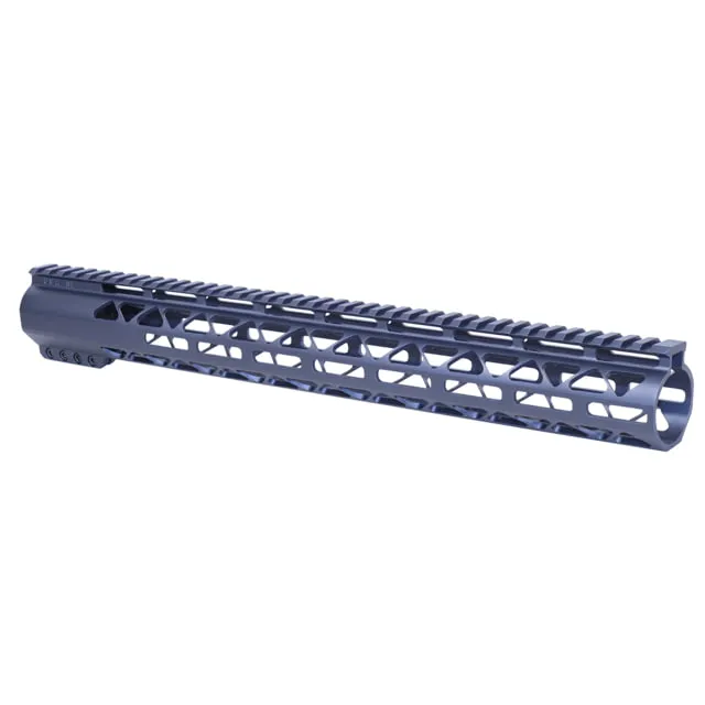 Guntec USA 16.5in AIR-LOK Series M-LOK Compression Free Floating Handguard With Monolithic Top Rail .308 Cal Anodized Grey