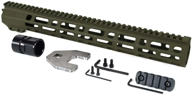 AT3 Tactical SPEAR M-LOK AR-15 Free Float Handguard 15 in OD Green