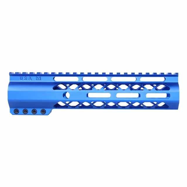 Guntec USA AirLok Series M-LOK Compression Free Floating Handguard w/Monolithic Top Rail 9in Blue