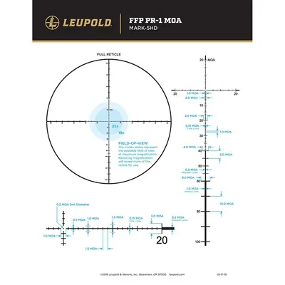 Mark 5HD 5-25x56mm FFP PR-1 MOA Reticle Black