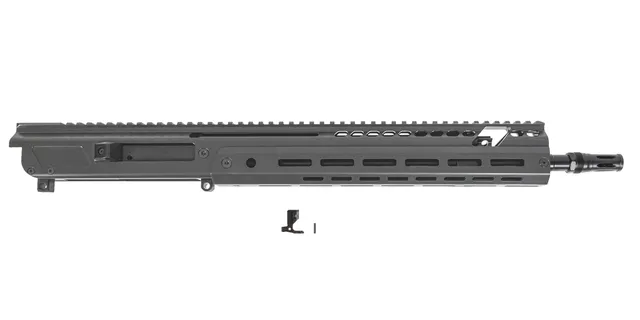 PSA JAKL 14.5" Rifle length Upper Assembly 5.56 NATO 1:7 Nitride w/Knurled CH, BCG Rugged Flash Hider, Smoke