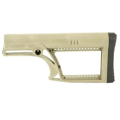 Luth-AR MBA-2 Skullation Fixed Stock, Fits AR-15/AR-10 Rifle Length A2 Buffer Tube, FDE