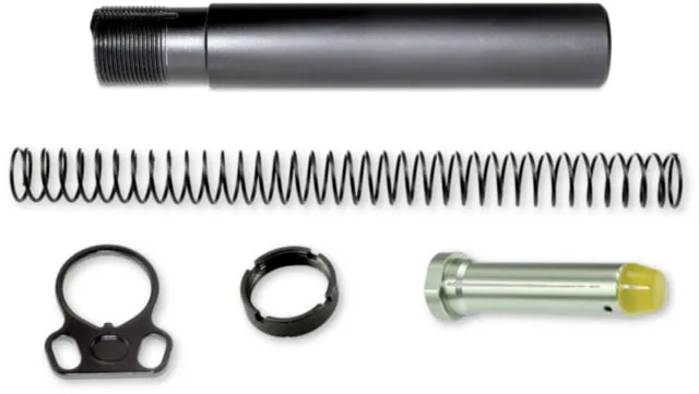 Presma AR-15 Pistol Buffer Tube Kit w/Dual Sling End Plate Black