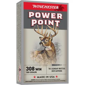 Winchester X3086 Power-Point 308 Winchester 180 Grain Power Point, 20 Rounds