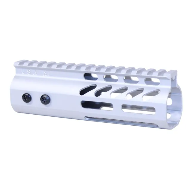 Guntec USA 6" Ultra Lightweight Thin M-LOK Free Floating Handguard w/ Monolithic Top Rail Anodized Clear