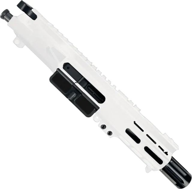 ABC RIFLE COMPANY AR .40 S&W Billet Pistol 4in Barrel Custom M-LOK Handguard Complete Upper Receiver w/BCG And Charging Handle White