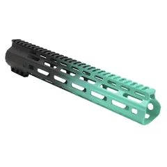 Tiger Rock AR-15 Angle Cut Clamp On M-LOK 12in Handguard Black Base Cerakote Gradient Robins Egg Medium