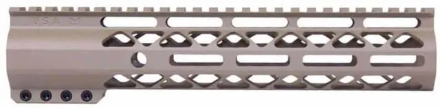 Guntec USA AR-15 10in Air-Lok Series M-LOK Compression Free Floating Handguard w/ Monolithic Top Rail Flat Dark Earth