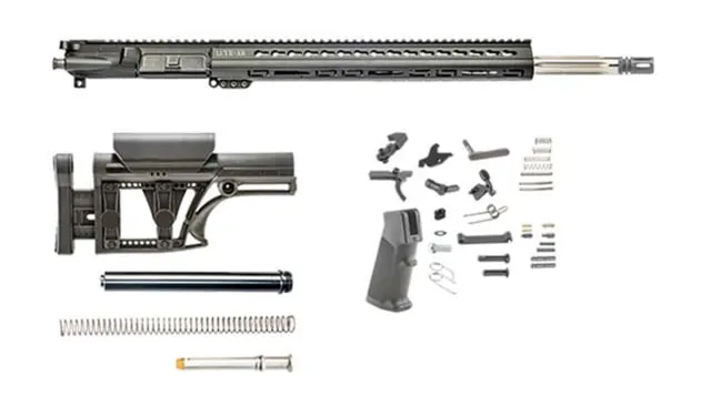 Luth-AR Bull Rifle Kit Minus Lower Receiver w/Fixed Stock .223 29in 20in Bull Rifle 1x9 1/2x28 Picatinny Key MOD A2 Flash Hider Anodized Manganese
