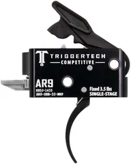 Triggertech AR9 Single-Stage Adaptable Competitive Pro Curved Competition Trigger Pull 3lb Pull Black