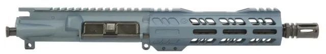 Grid Defense Complete Upper Receiver 9mm 9x19 Para 7.5 inch 4150 Light HBAR Barrel 1-10 Twist 7 inch Octagon M-LOK Rail A2 Flash Hider Blue Titanium