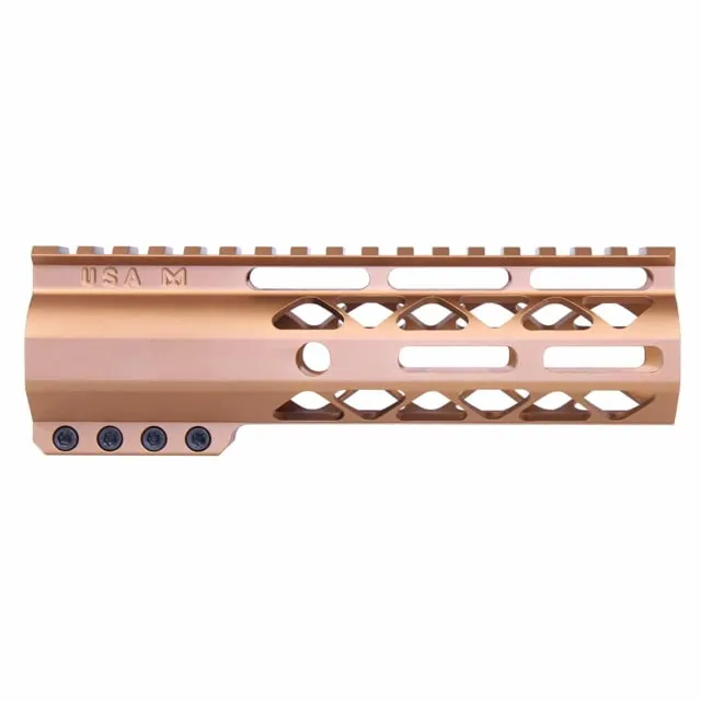 Guntec USA AirLok Series M-LOK Compression Free Floating Handguard w/Monolithic Top Rail 7in Bronze