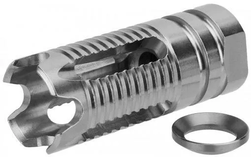 NBS Four-Pronged Muzzle Brake 1/2-28 - Stainless Steel