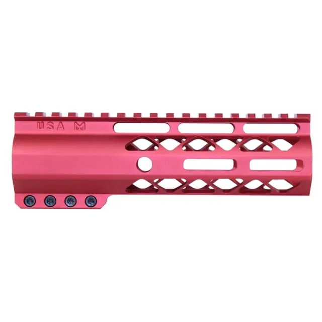 Guntec USA AirLok Series M-LOK Compression Free Floating Handguard w/Monolithic Top Rail 7in Red