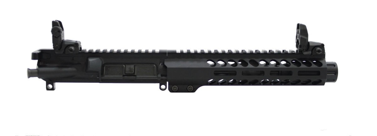PSA 7" 5.56 NATO 1/7 Nitride 9" M-Lok Upper With Fluted Flash Can, BCG, CH, & MBUS Sight Set - 5165447626
