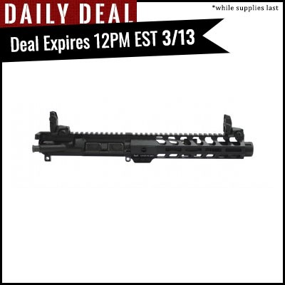 PSA 7" 5.56 NATO 1/7 Nitride 9" Lightweight M-Lok Freedom Upper With Fluted Flash Can, BCG, CH, & MBUS Sight Set - 516447329