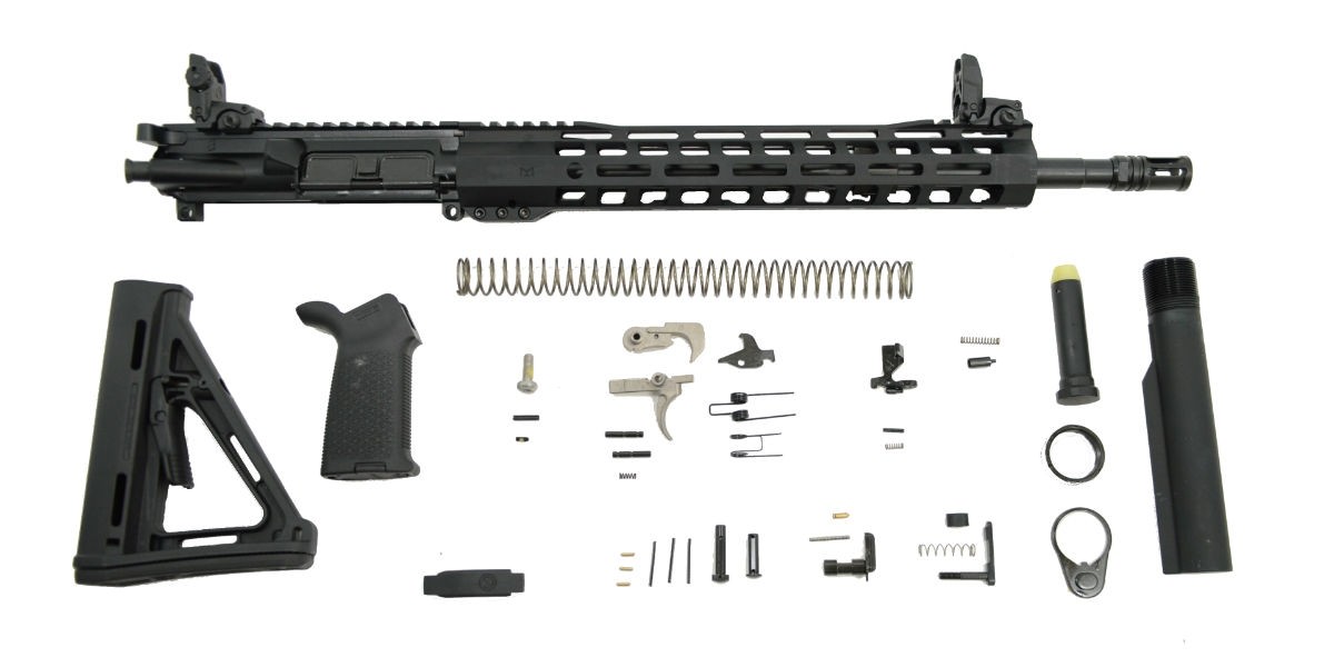 PSA 16" 5.56 NATO 1:7 Midlength Nitride 13.5" Lightweight M-Lok MOE EPT Rifle Kit w/ MBUS Sight Set