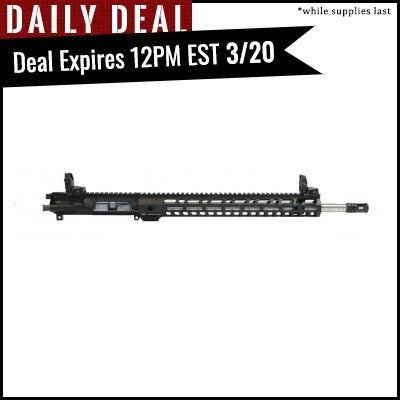 PSA 18" Rifle Length .223 Wylde 1/7 Stainless Steel 15" Lightweight M-lok Upper With BCG, CH, & MBUS Sight Set - 516446673