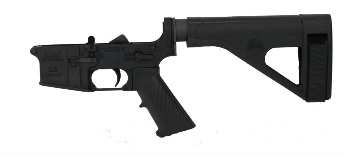 PSA AR-15 Complete Classic Pistol Lower with SB Tactical SOB Pistol Brace - No Magazine, Black