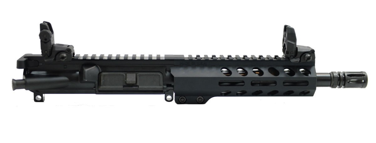PSA 8.5" Pistol Length 5.56 NATO 1:7 Nitride 7" M-Lok Railed Upper With BCG, CH, & MBUS Sight Set