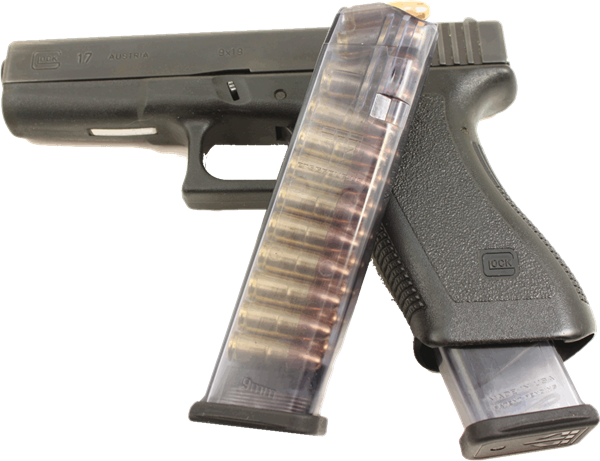 Elite Tactical Systems Group Glock 9mm 22 round mag / Competition legal 140mm magazines