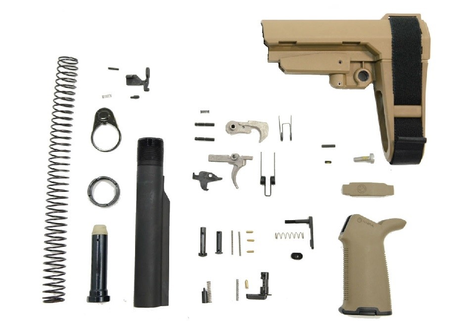 PSA SBA3 MOE EPT Pistol Lower Build Kit, Flat Dark Earth - 5165448740