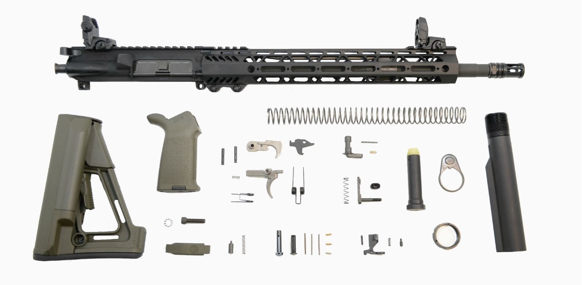 PSA 16" 5.56 NATO 1/7 Mid-Length Phosphate 13.5" Lightweight M-Lok MOE EPT STR Rifle Kit, ODG - 5165448814