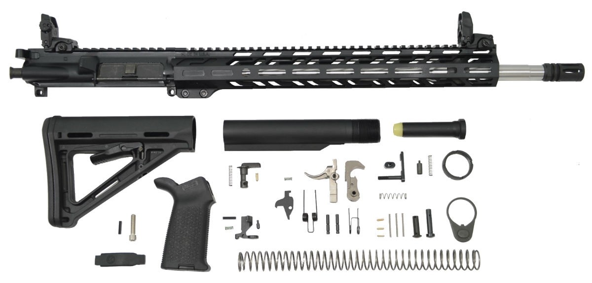 PSA 18" Rifle-Length .223 Wylde 1/7 Stainless Steel 15" Lightweight M-lok MOE EPT Rifle Kit w/MBUS Sight Set - 5165450192