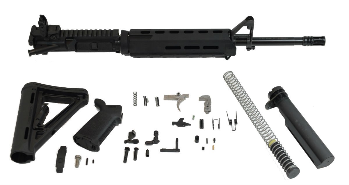 PSA 16" Midlength 5.56 NATO 1/7 Nitride MOE EPT Rifle Kit & Rear MBUS - 516444983