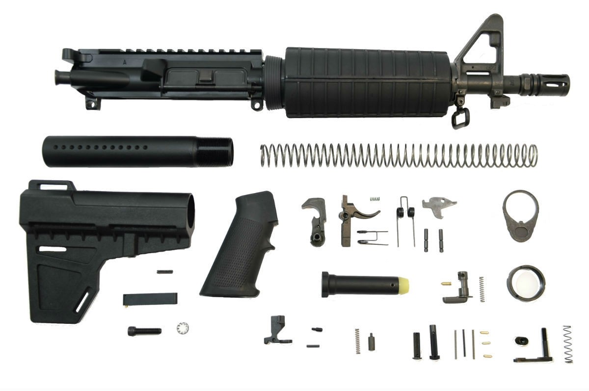 PSA 10.5" 5.56 NATO 1/7 Nitride Classic Shockwave Pistol Kit, Black - 5165449715