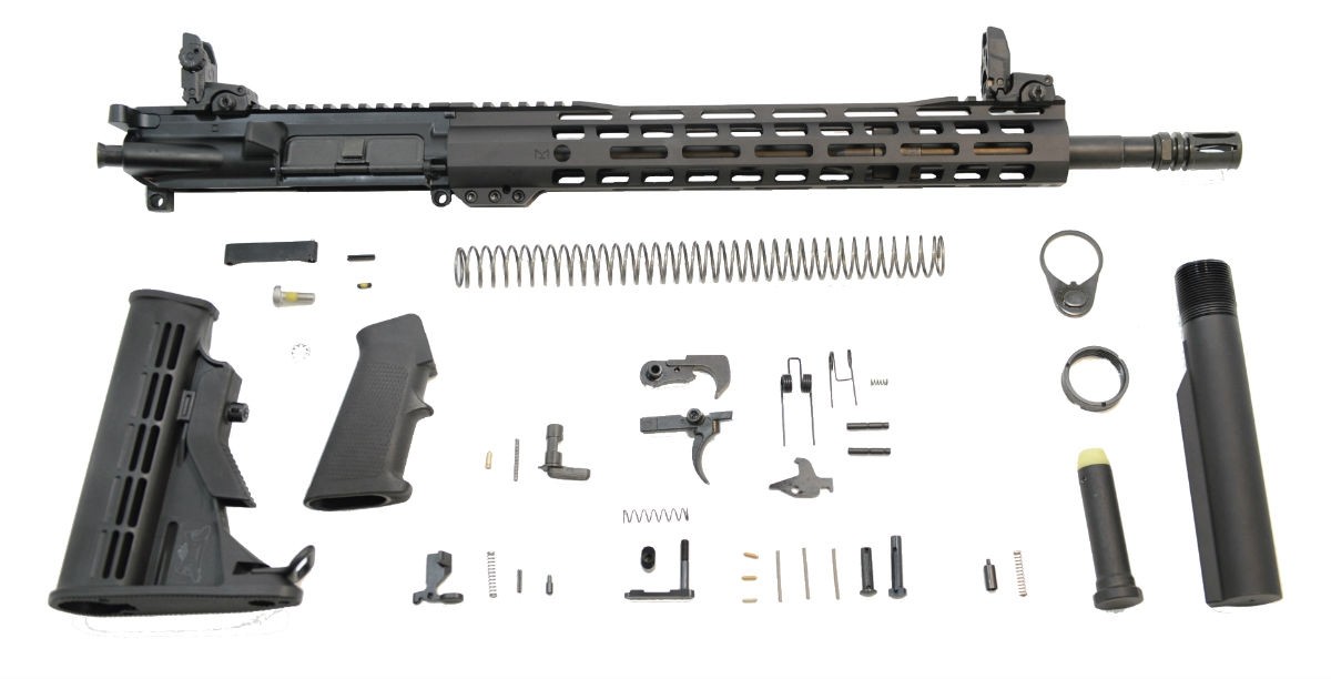 PSA 16" Mid-Length 5.56 NATO 1:7 Nitride 13.5" Lightweight M-Lok Classic Rifle Kit With MBUS Sight Set - 5165448515