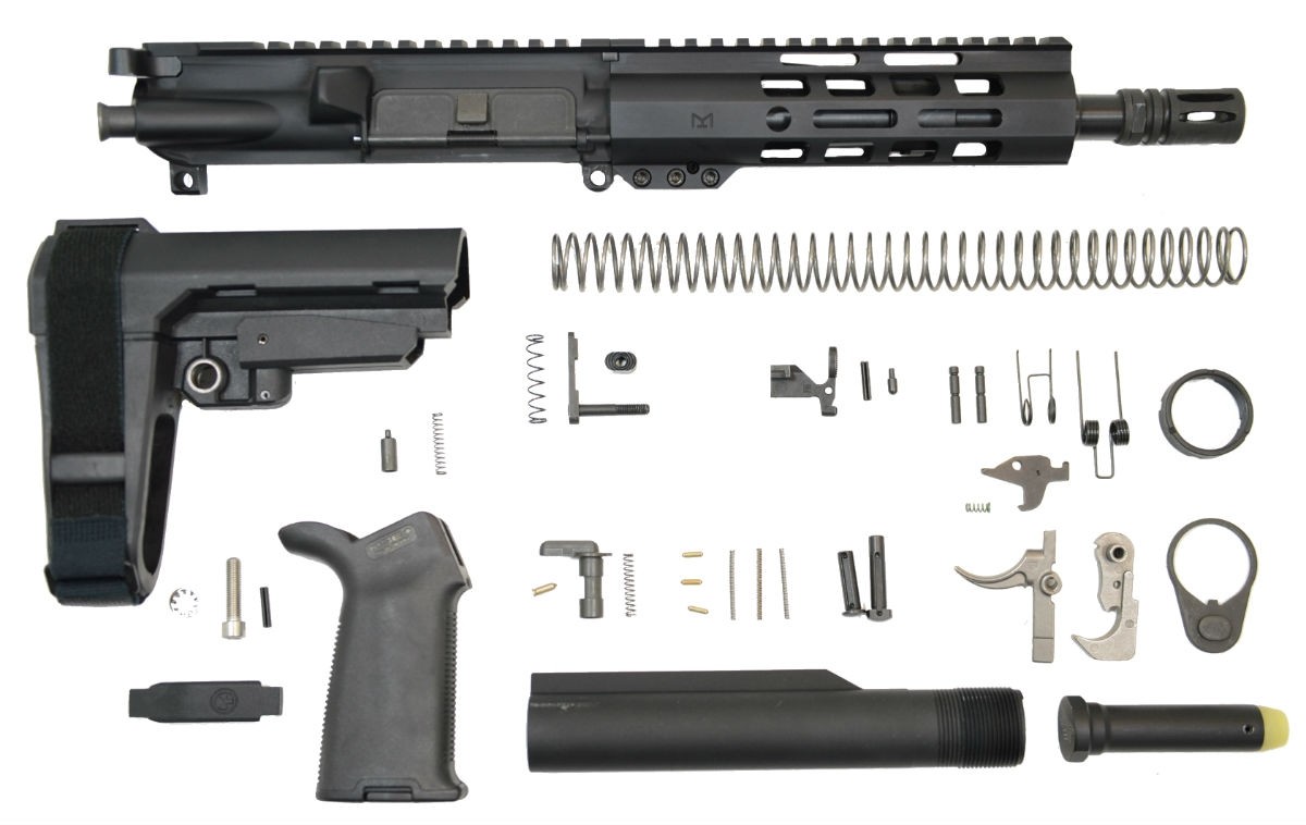PSA 8.5" .300 AAC Blackout 1:7 Nitride 7" Lightweight M-Lok MOE+ EPT SBA3 Pistol Kit