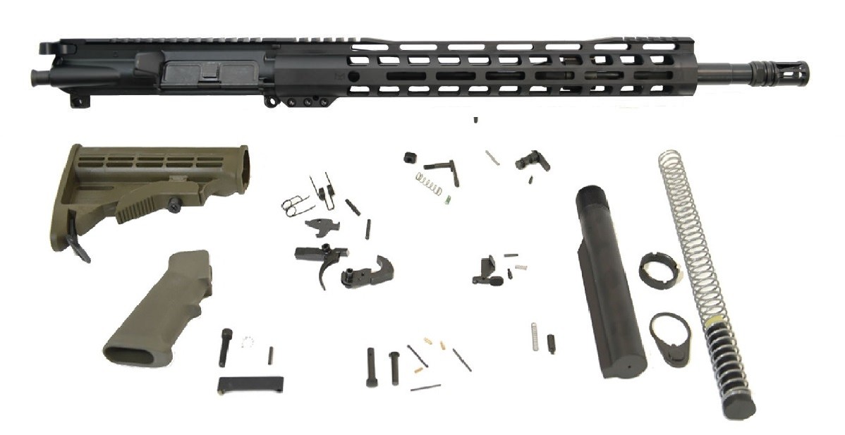PSA 16" Mid-Length 5.56 NATO 1:7 Nitride 13.5" Lightweight M-Lok Classic Rifle Kit, ODG