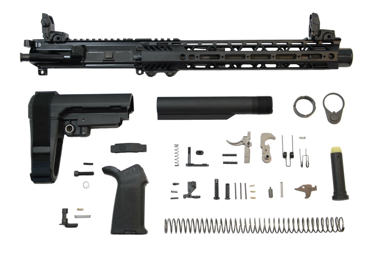 PSA 10.5" Carbine 5.56 NATO 1:7 Phosphate 12" Slant M-Lok MOE EPT SBA3 Pistol Kit w/ MBUS Set & NiB BCG