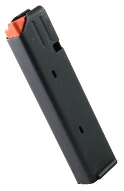 ASC Magazine: AR-15: 9mm 20rd Capacity Black Marlube Stainless Steel Orange Follower - 20-9MM-AR-SS-BM-O-ASC