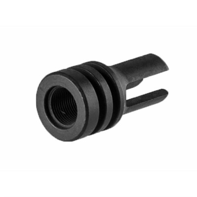 Early 3 Prong 22 Caliber Flash Hider, 1/2"-28, Steel, Black