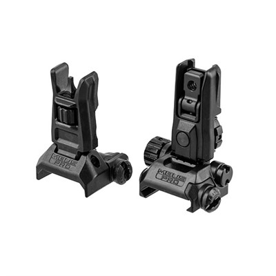 MBUS Pro Flip Up Sight Set LR Adjustable For AR-15 Black